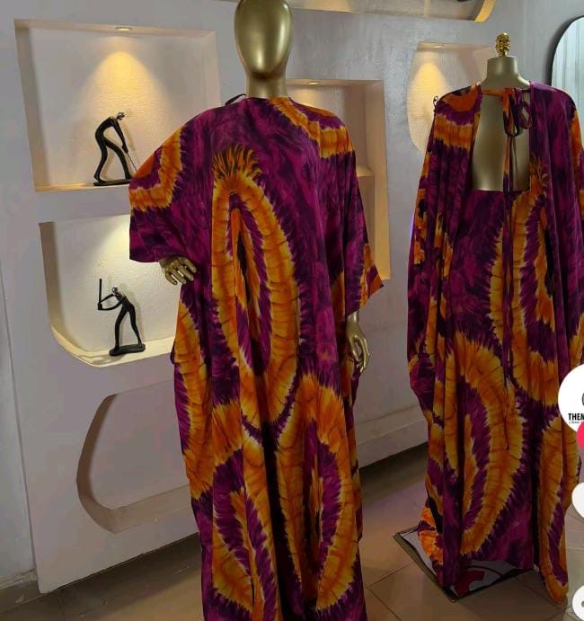 Purple & Orange Sunburst Kaftan